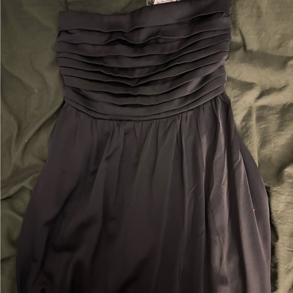 NWT black satin Abercrombie strapless maxi dress - Picture 2 of 4